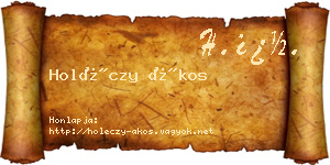 Holéczy Ákos névjegykártya